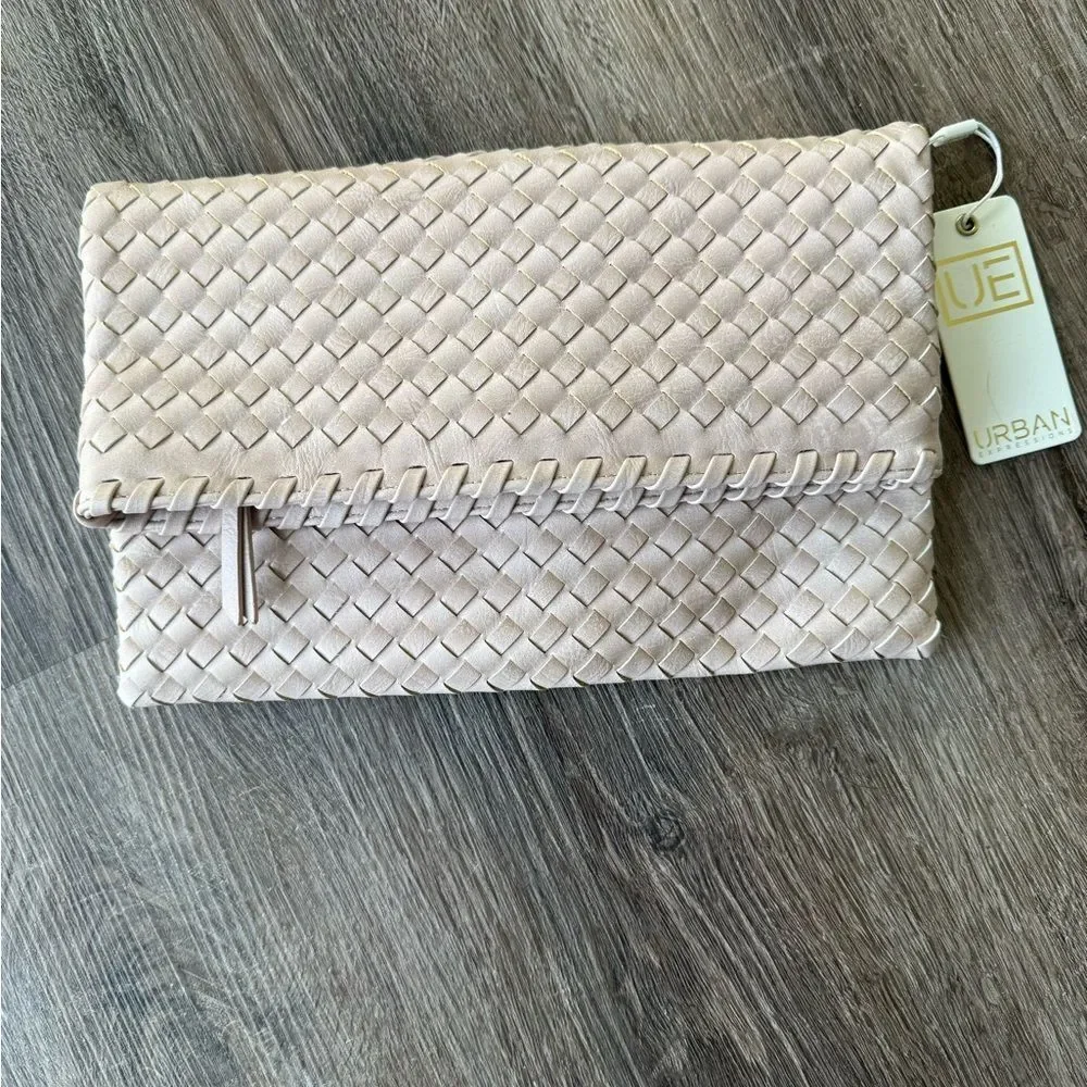 NWT Urban Expressions Pink Foldover Clutch/Crossbody